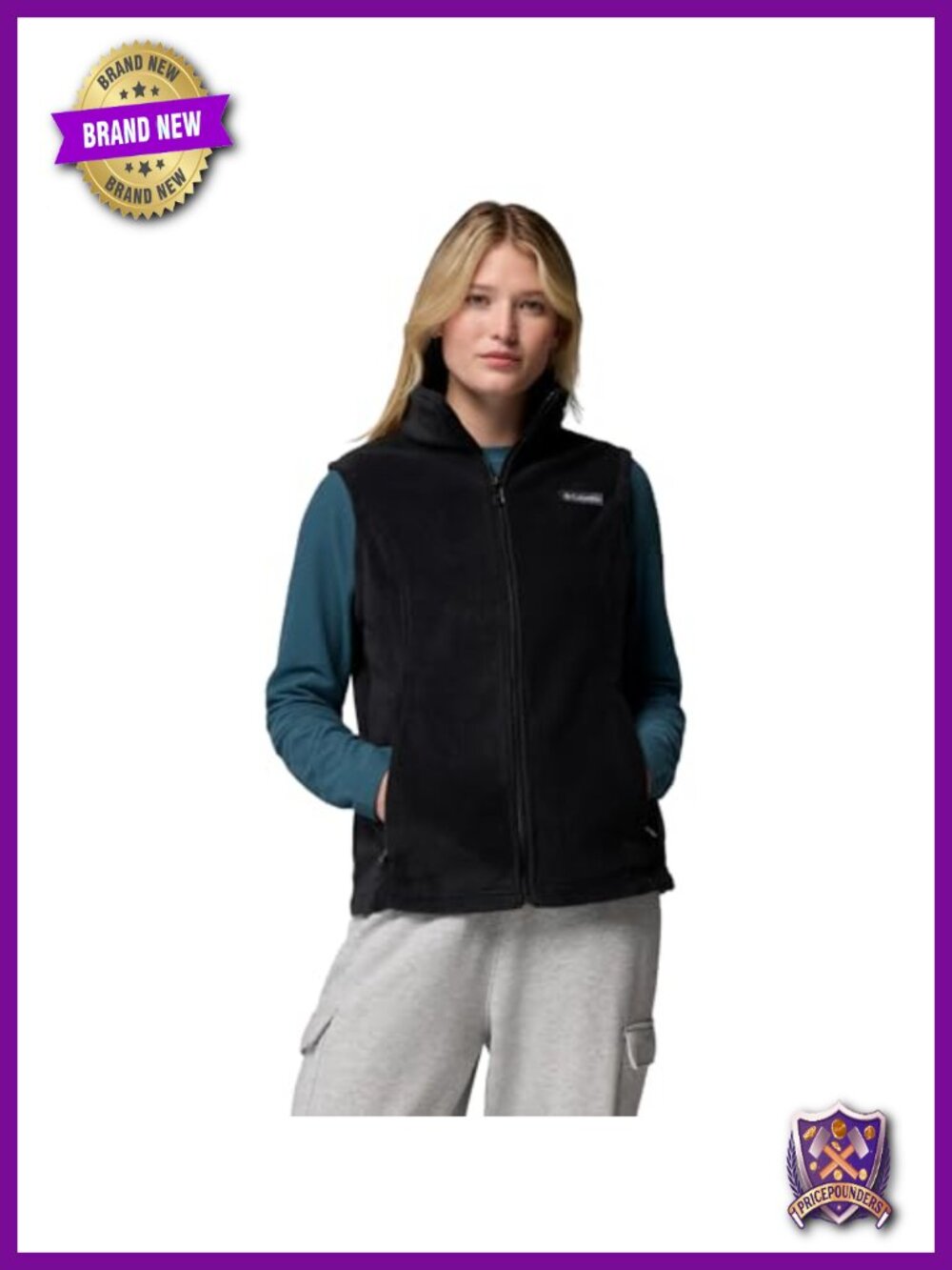 Fleece Vest Sleeveless Zip Up Winter Layering Warm